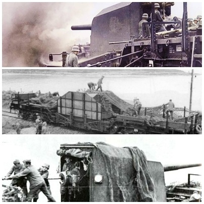 armata kolejowa 15cm l45 Krupp