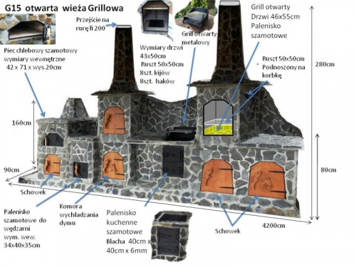 grill wędzarnia ogrodowy G15 durzy kuchnia altany