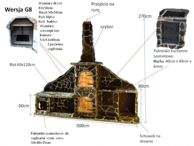 grill wędzarnia ogrodowy G8