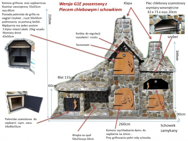 grill wędzarnia ogrodowy GK piec pizzy