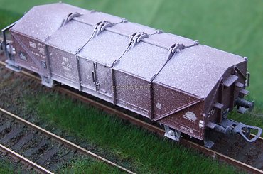 Przykład spatynowania wapniarki zbliżonej kształtem do występujących na PKP. Skala 1:87 #PKP #patyna #wapniarka