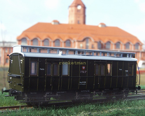 Model wagonu pocztowego P.K.P. w skali 1:87. Stacja Wilno. Epoka II w wykonaniu rocketman #PKP #wagon #pocztowy #Wilno